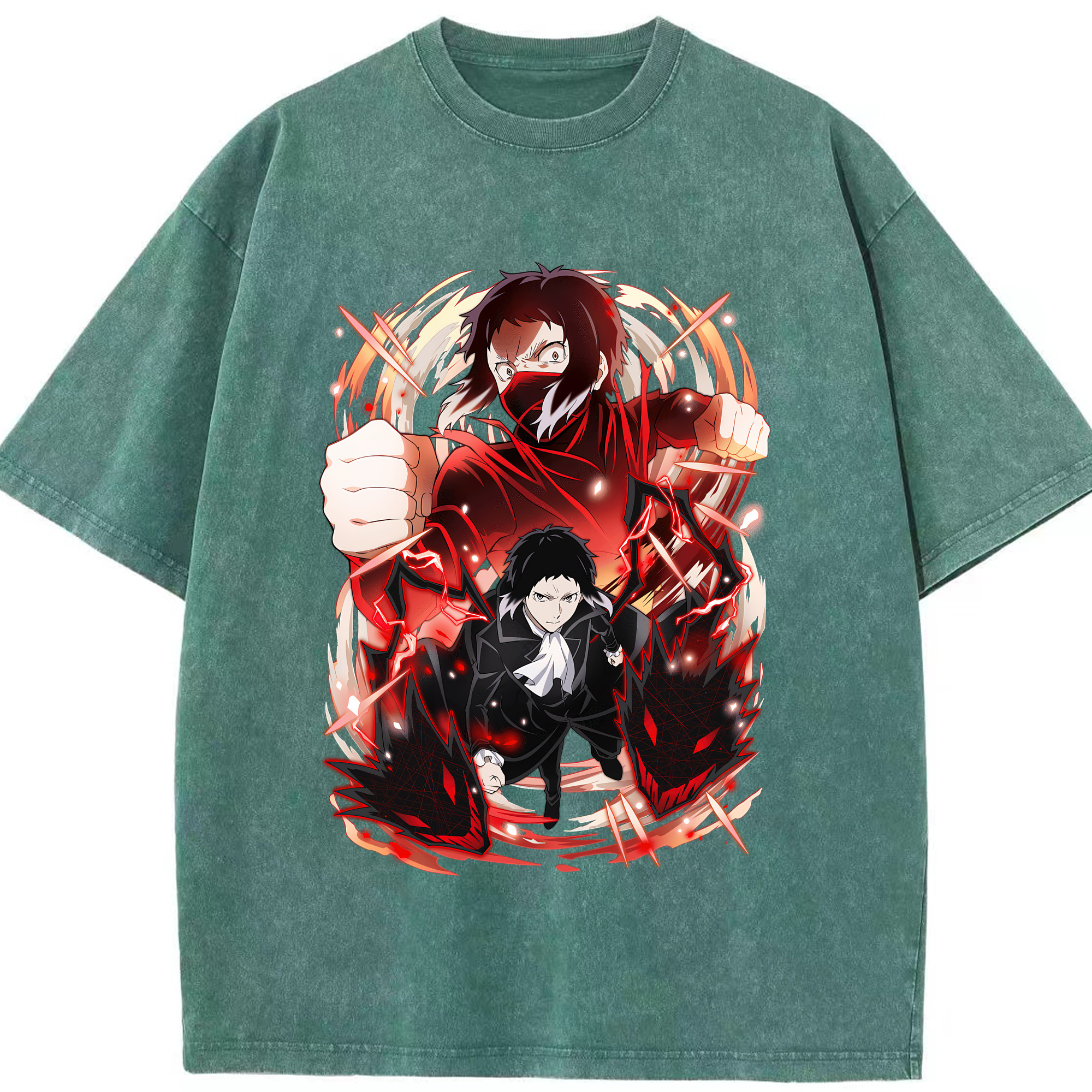 （画像用） 文豪ストレイドッグス Bungo Stray Dogs 綿100% ヴィンテージ風 半袖Tシャツ（フロントプリント）